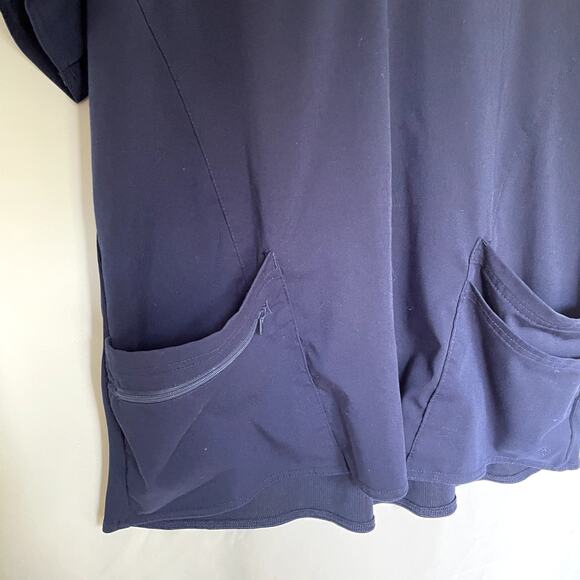 Medcoutre touch navy blue scrubs shirt women's size XL casual pockets top - Picture 3 of 8